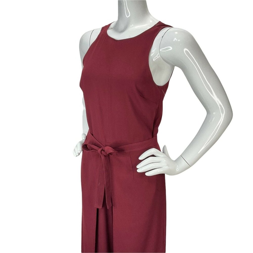 Joie Jumpsuit Womens Size 6 Mairead Garnet Wide Leg Capri Wrap Tie Nwt Msrp $348 - Picture 2 of 10